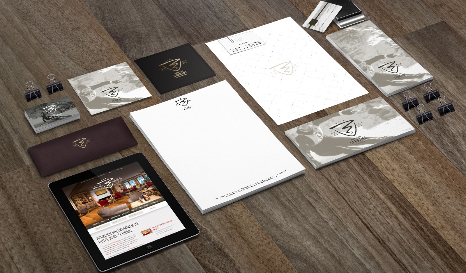 Logo-Design und Branding für das Hotel Karl Schranz von Zmart Werbeagentur Logo-Design und Branding für das Hotel Karl Schranz von Zmart Werbeagentur